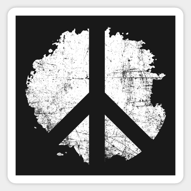 Peace Symbol Vintage Reversed Paint Blot Sticker by ClothedCircuit